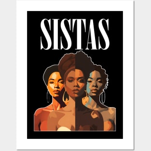 Sistas Melanin Afrocentric Afro Queen Posters and Art